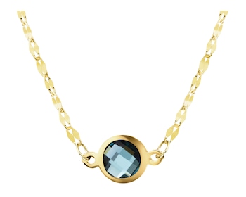 9 K Yellow Gold Necklace with Cubic Zirconia