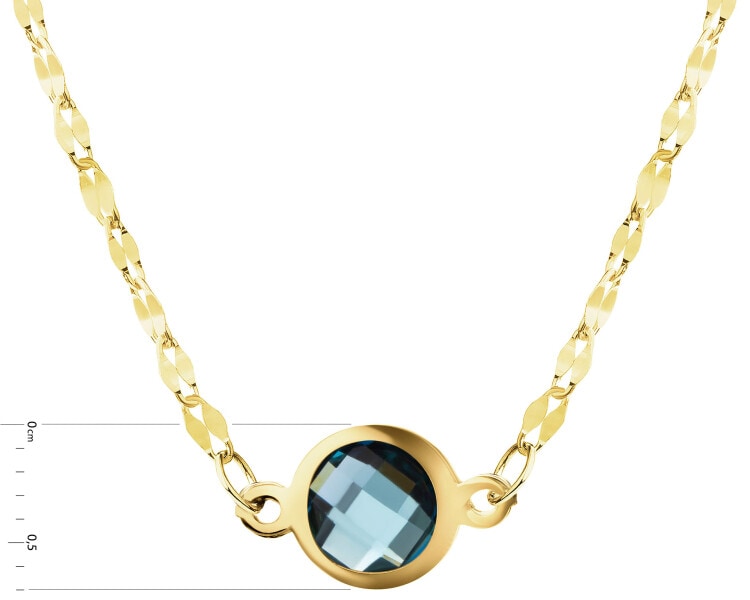 9 K Yellow Gold Necklace with Cubic Zirconia