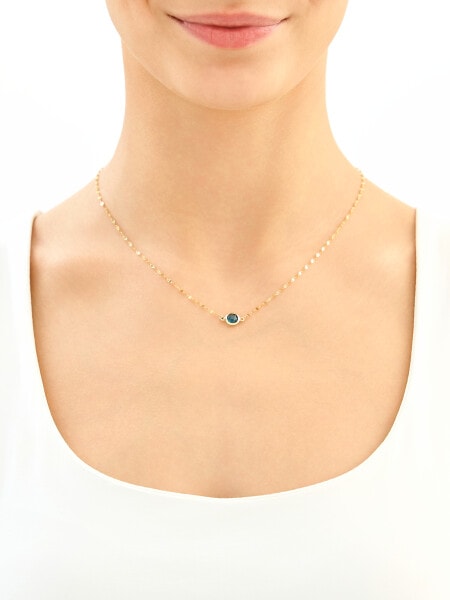 9 K Yellow Gold Necklace with Cubic Zirconia