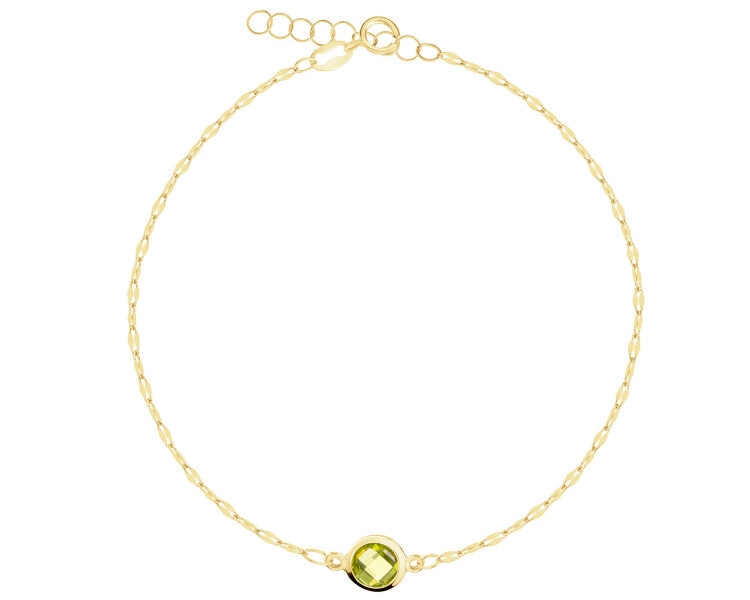 9 K Yellow Gold Bracelet with Cubic Zirconia