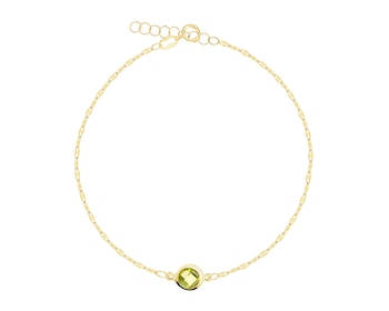 9 K Yellow Gold Bracelet with Cubic Zirconia