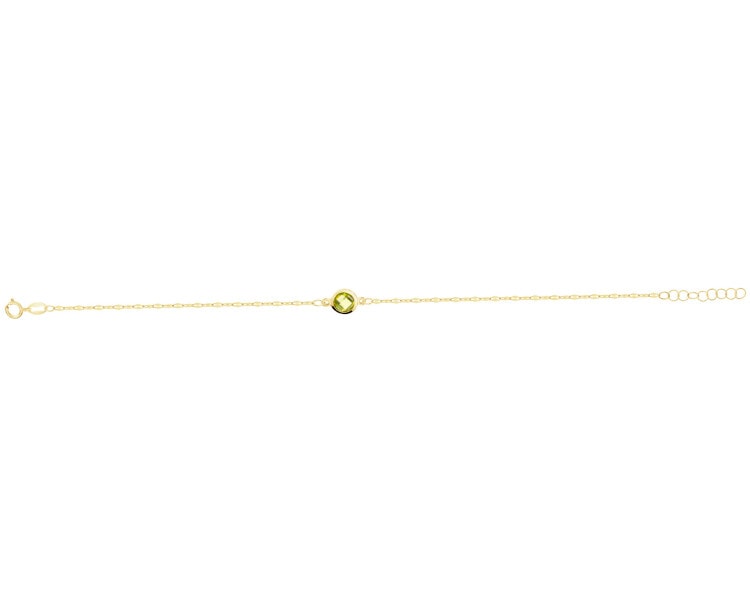 9 K Yellow Gold Bracelet with Cubic Zirconia