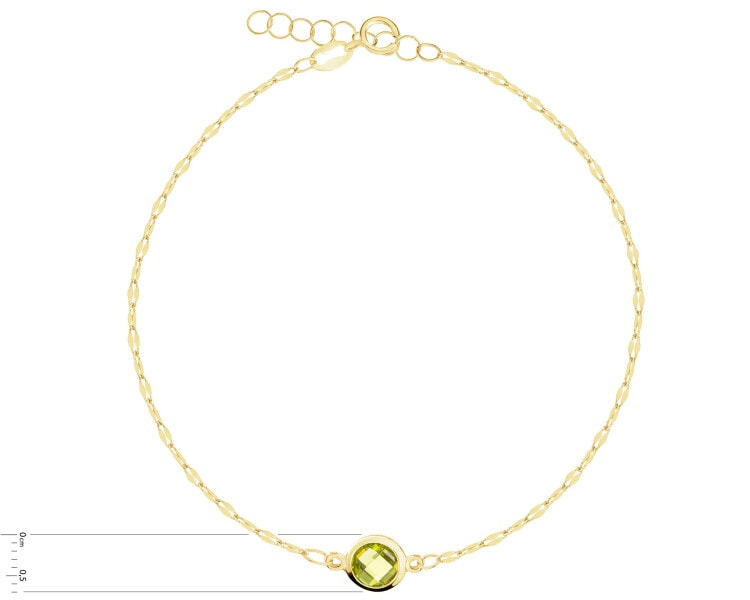 9 K Yellow Gold Bracelet with Cubic Zirconia