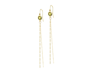 9 K Yellow Gold Dangling Earring with Cubic Zirconia