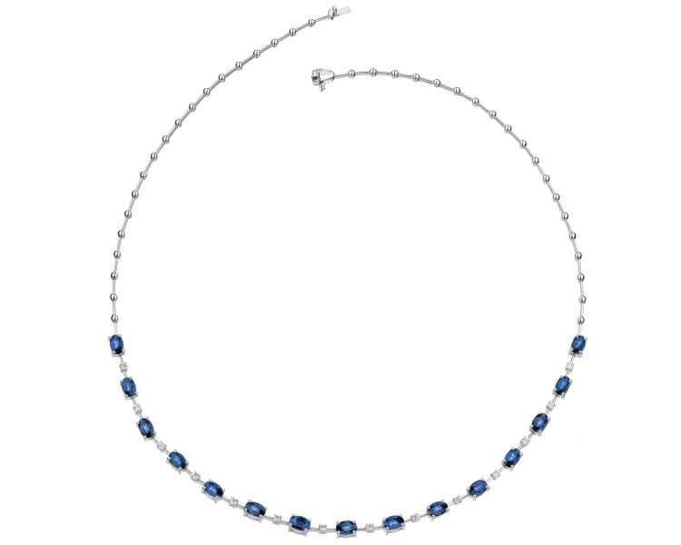 18 K Rhodium-Plated White Gold Necklace - fineness 18 K