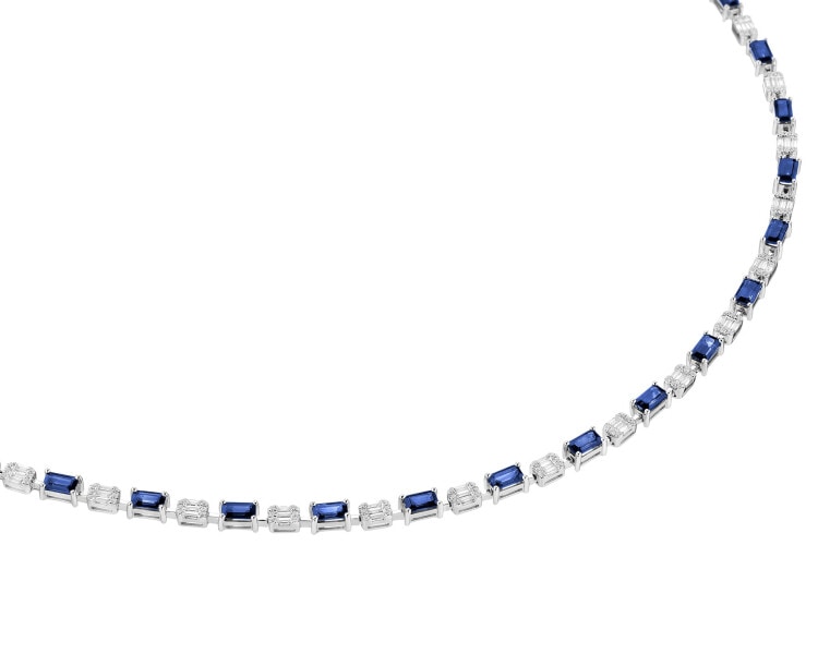 18 K Rhodium-Plated White Gold Necklace - fineness 18 K