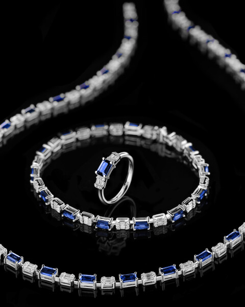 18 K Rhodium-Plated White Gold Necklace - fineness 18 K