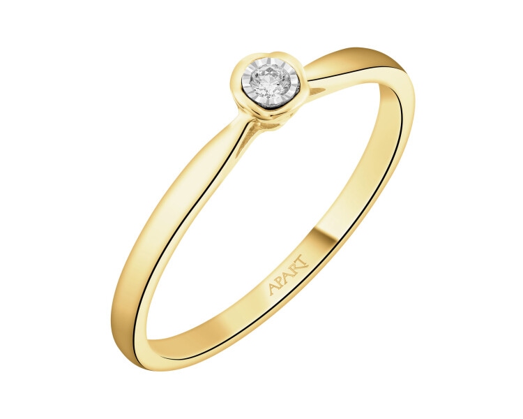 375  Ring with Diamond - 0,03 ct - fineness 375