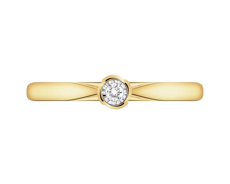 375  Ring with Diamond - 0,03 ct - fineness 375