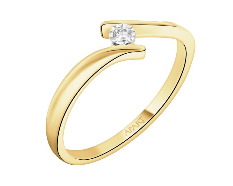 375  Ring with Diamond - 0,03 ct - fineness 375