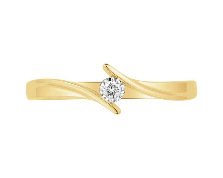 375  Ring with Diamond - 0,03 ct - fineness 375