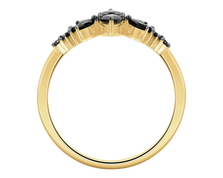 585 Yellow Gold Ruthenium-Plated Ring  - fineness 585