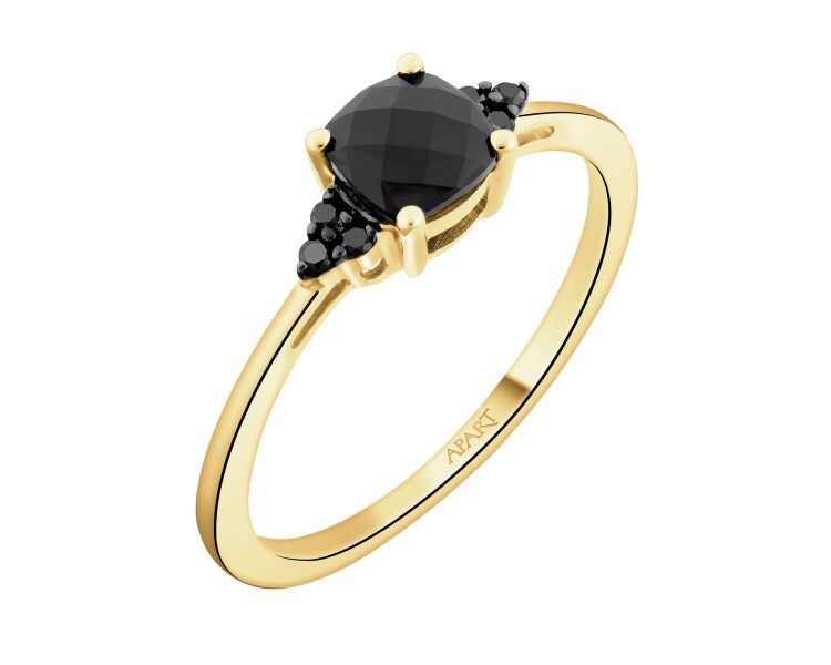 585 Yellow Gold Ruthenium-Plated Ring  - fineness 585