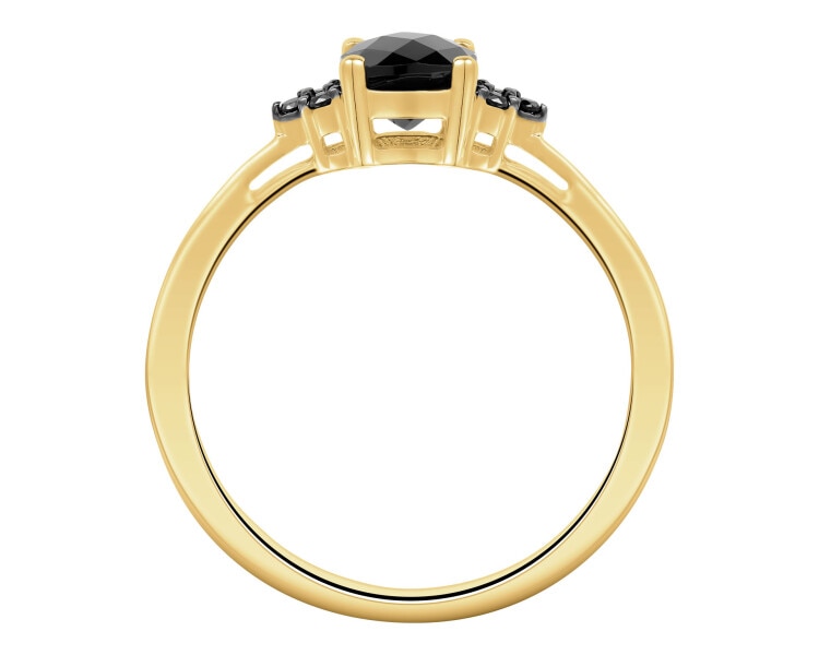 585 Yellow Gold Ruthenium-Plated Ring  - fineness 585