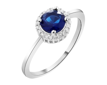 Rhodium Plated Silver Ring with Cubic Zirconia