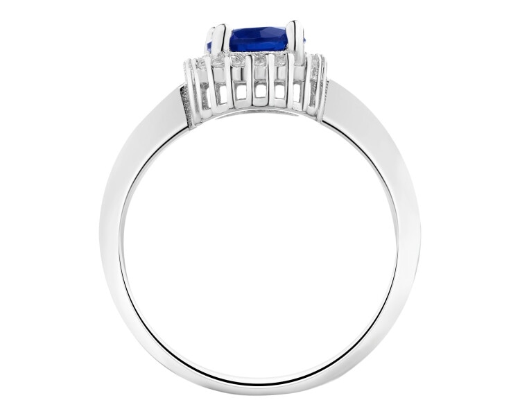 Rhodium Plated Silver Ring with Cubic Zirconia