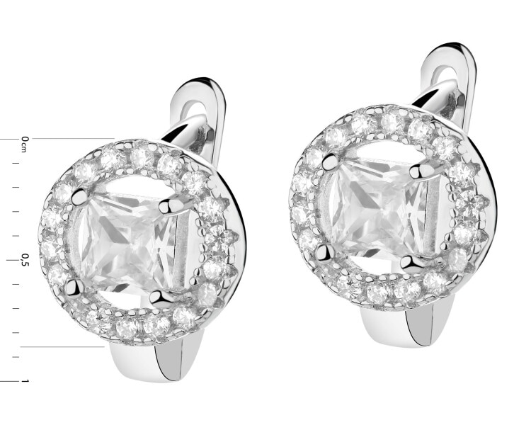 Rhodium Plated Silver Earrings with Cubic Zirconia