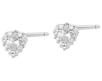 Rhodium Plated Silver Earrings with Cubic Zirconia