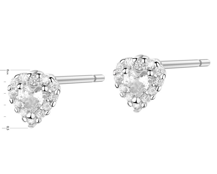 Rhodium Plated Silver Earrings with Cubic Zirconia
