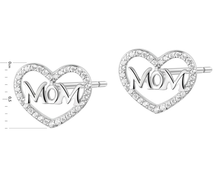 Rhodium Plated Silver Earrings with Cubic Zirconia