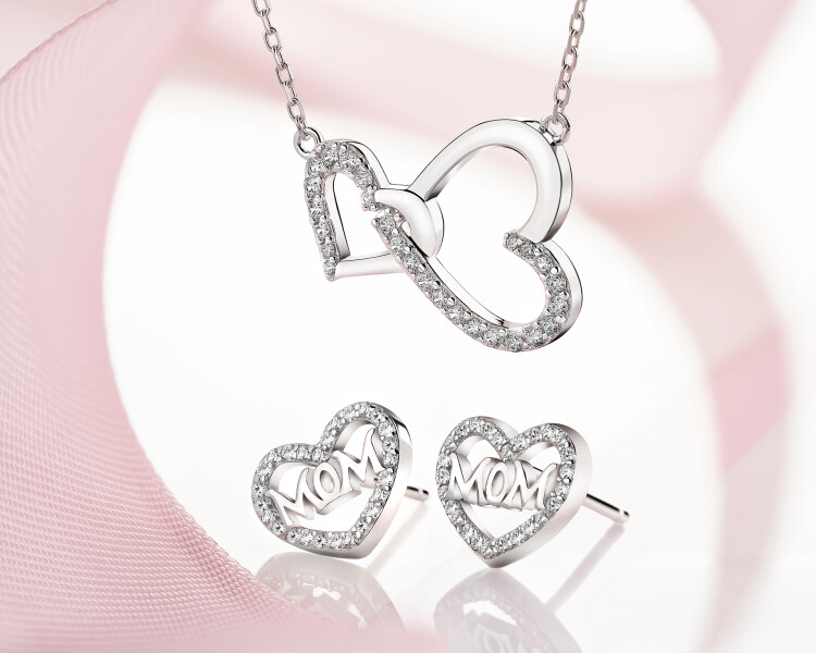 Rhodium Plated Silver Earrings with Cubic Zirconia