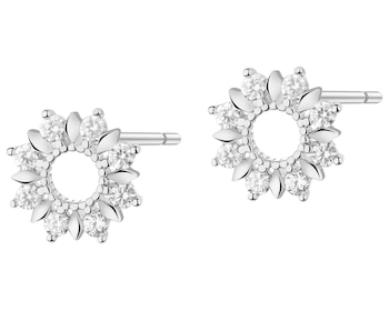 Rhodium Plated Silver Earrings with Cubic Zirconia