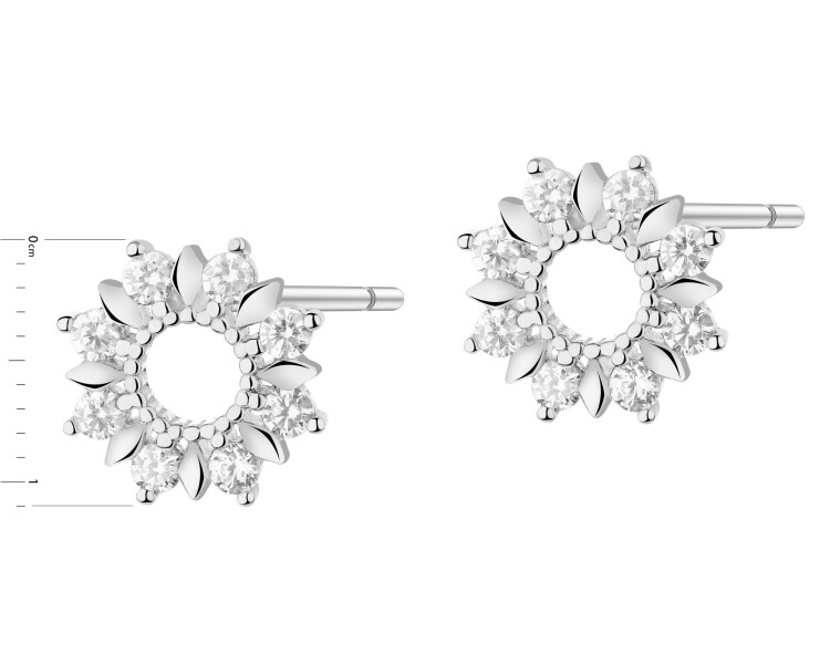 Rhodium Plated Silver Earrings with Cubic Zirconia