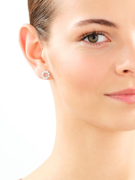 Rhodium Plated Silver Earrings with Cubic Zirconia