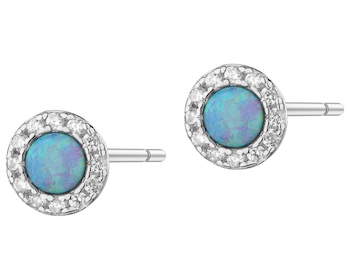 Rhodium Plated Silver Earrings with Cubic Zirconia