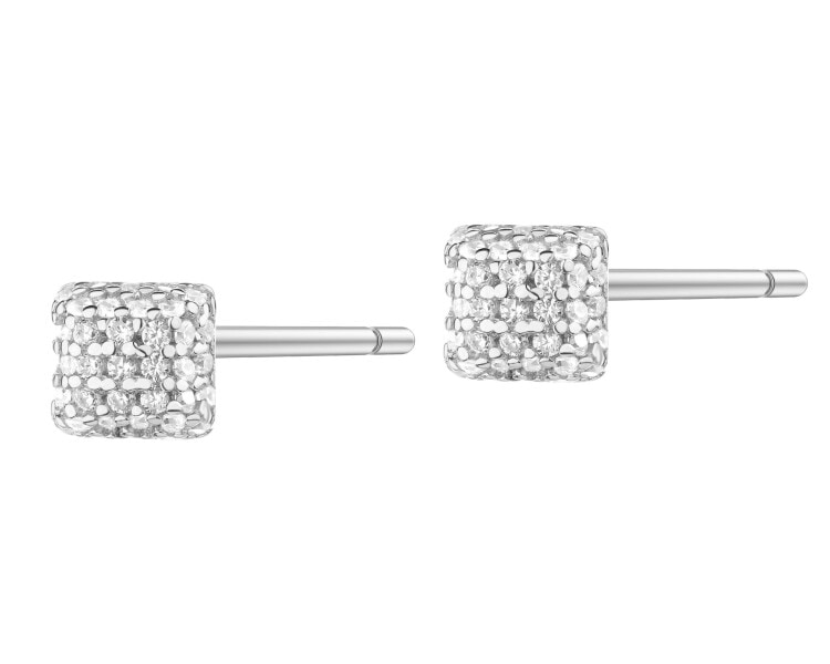 Rhodium Plated Silver Earrings with Cubic Zirconia