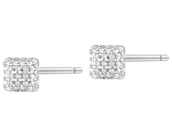 Rhodium Plated Silver Earrings with Cubic Zirconia