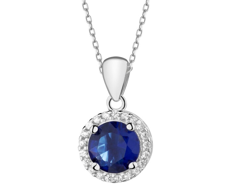 Rhodium Plated Silver Pendant with Cubic Zirconia