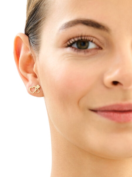 Złote kolczyki - serca