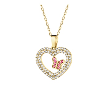 8 K Yellow Gold Pendant with Cubic Zirconia