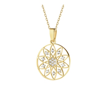 14 K Yellow Gold Pendant with Cubic Zirconia