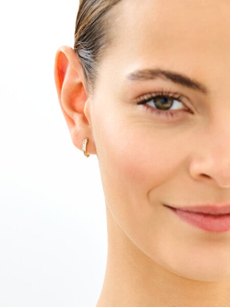 Złote kolczyki z cyrkoniami - koła