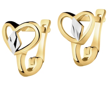 14 K Rhodium-Plated Yellow Gold Earrings 