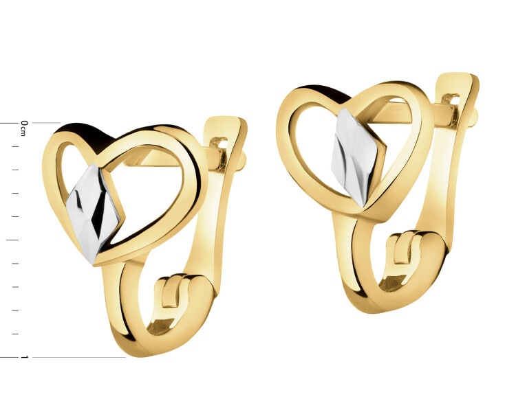 14 K Rhodium-Plated Yellow Gold Earrings