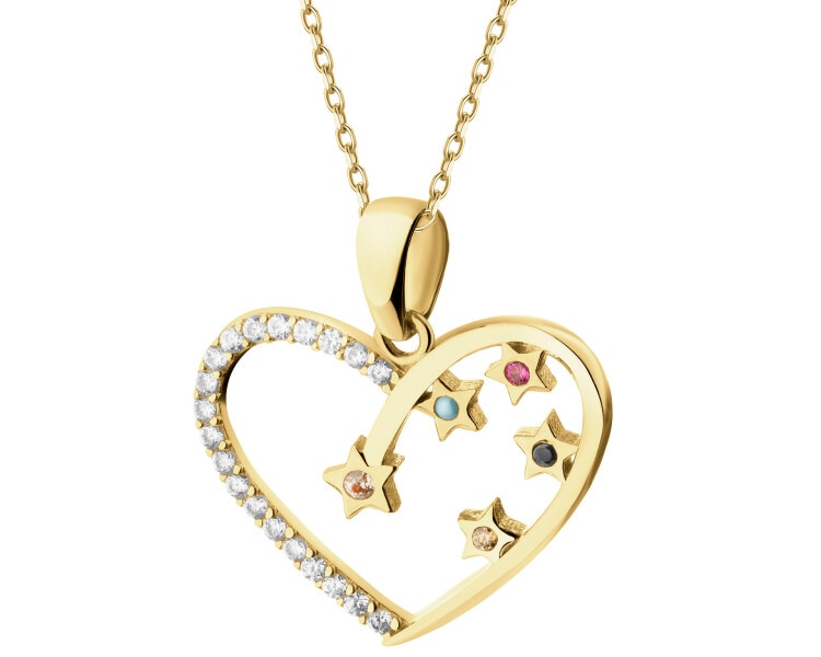 8 K Yellow Gold Pendant with Cubic Zirconia