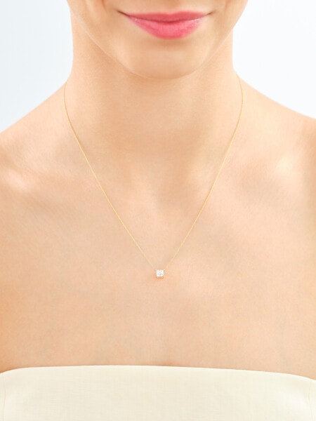 Naszyjnik z żółtego złota z diamentem laboratoryjnym - 0,51 ct - próba 585