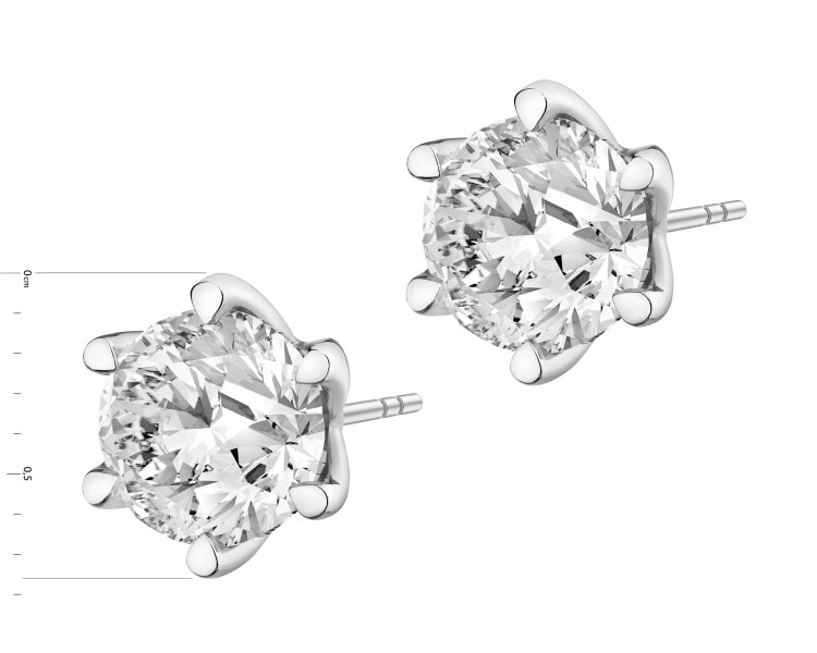 Náušnice z bílého zlata s laboratorními diamanty - 1,50 ct - ryzost 750