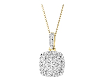 14 K Rhodium-Plated Yellow Gold Pendant with Diamonds - 0,20 ct - fineness 14 K