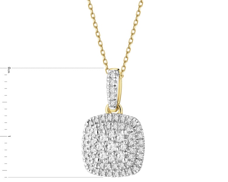 Zawieszka z żółtego złota z diamentami - 0,20 ct - próba 585