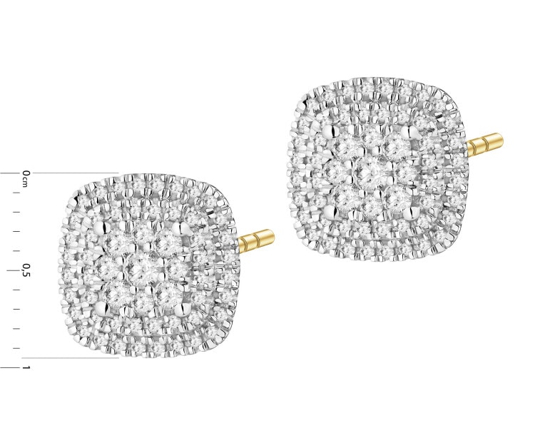 Kolczyki z żółtego złota z diamentami - 0,34 ct - próba 585