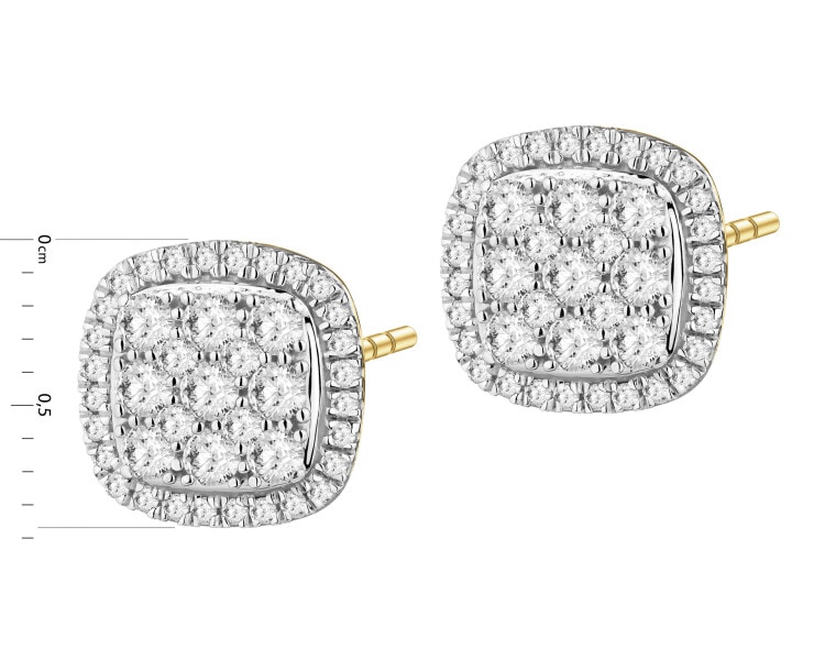 Zlaté náušnice s diamanty - 0,60 ct - ryzost 585
