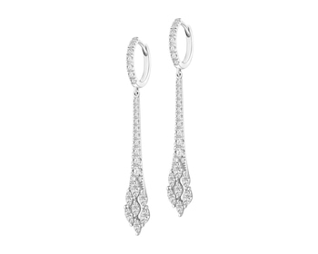 14 K Rhodium-Plated White Gold Dangling Earring  - 1,16 ct - fineness 14 K