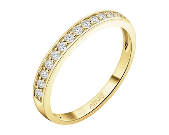 14 K Yellow Gold Ring with Diamonds - 0,19 ct - fineness 14 K