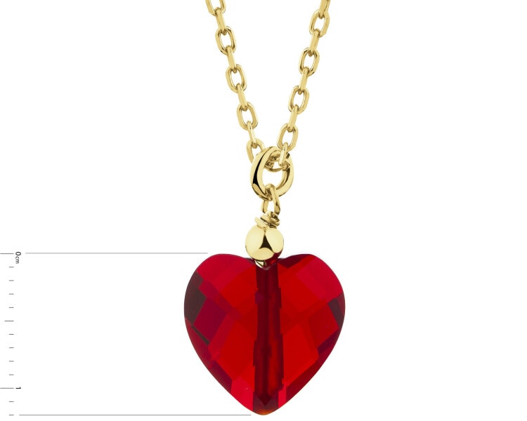 Gold-Plated Silver Necklace with Glass