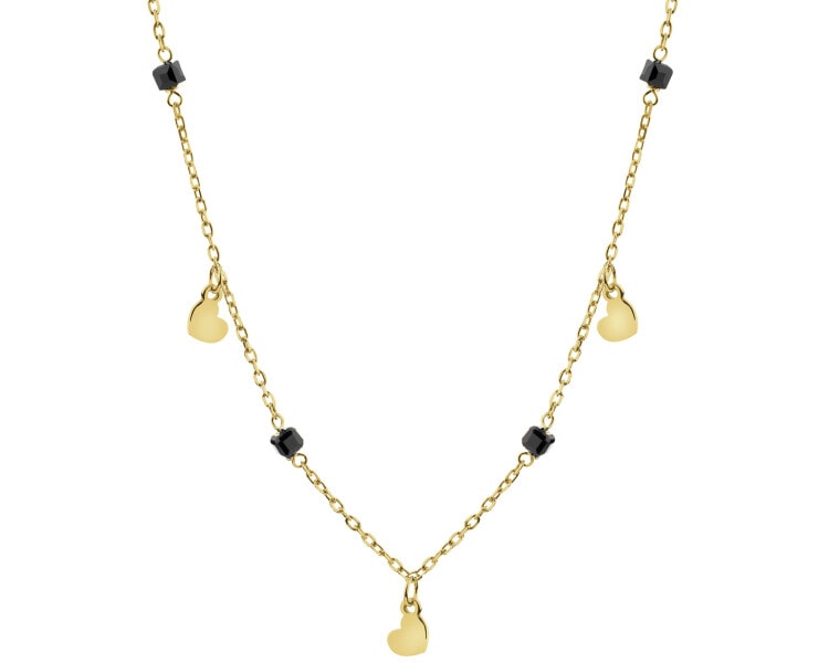 Gold-Plated Silver Necklace with Cubic Zirconia