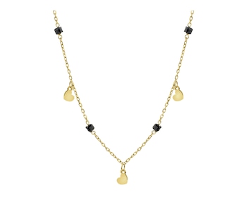 Gold-Plated Silver Necklace with Cubic Zirconia